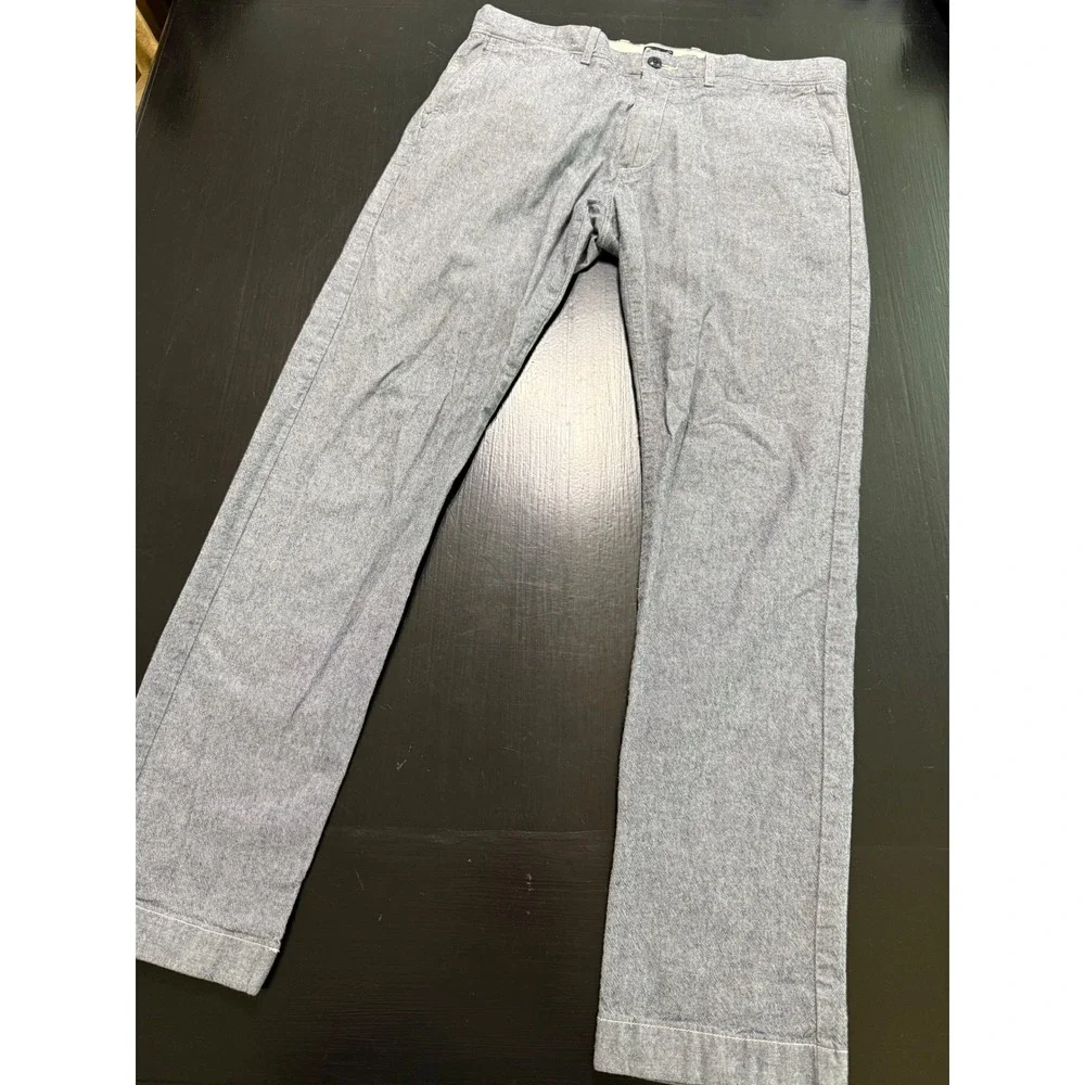 J.Crew 484 Slim Stretch Chino Pants Mens 33x32 Light Blue Chambray Cotton Blend